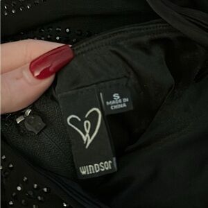 Windsor Chic Black Dress with Embellishments